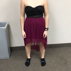 Purple Strapless Dress